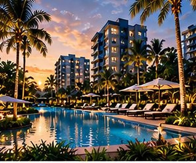 Condomínio residencial com piscina