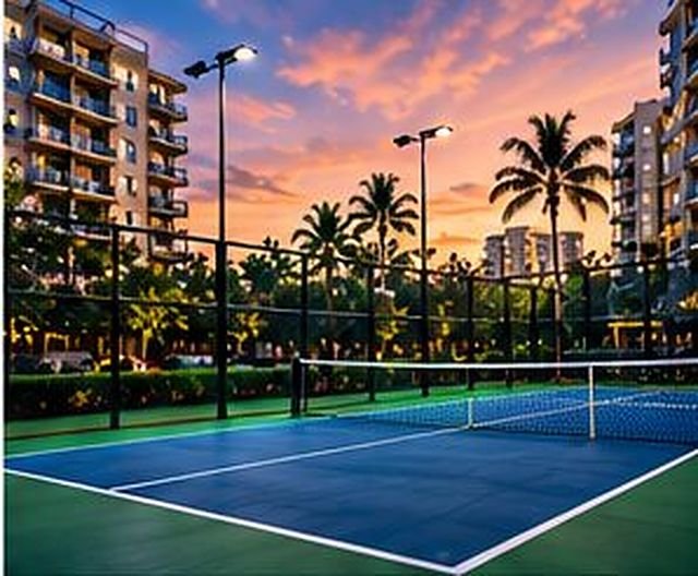 Quadra esportiva de condomínio-clube